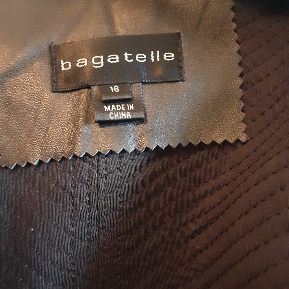 Bagatelle Black and White Striped Leather Blazer - Picture 3 of 4
